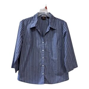 ALC Atlast Classics wrinkle free striped Button Down shirt Top Size X large
